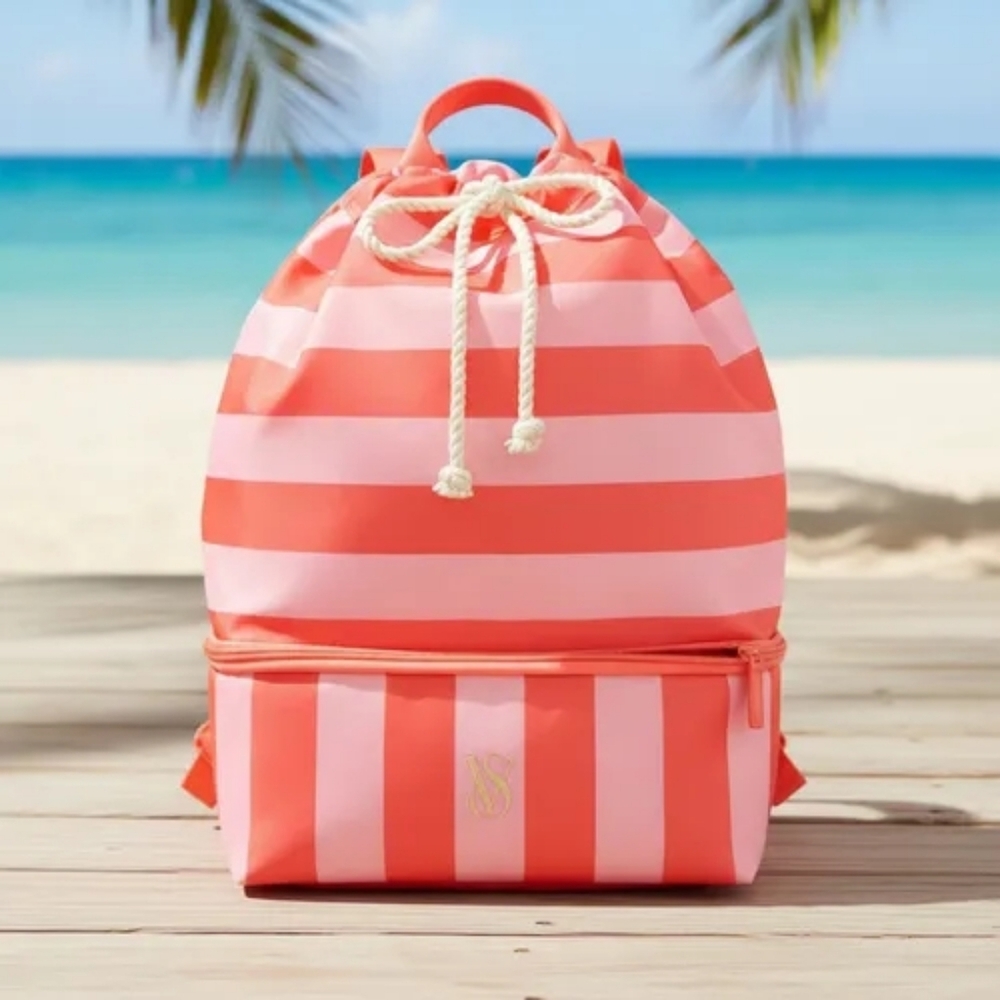 Victoria's Secret Striped Cooler Backpack Bag